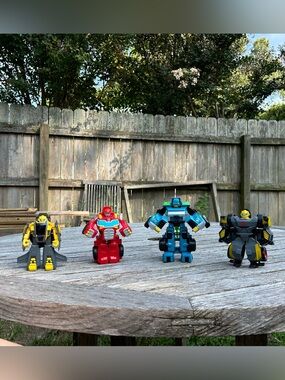 Lot of 4 2016 Playskool Heroes Rescue Bots fire tow plane